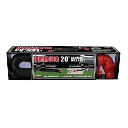 Valterra VALTERRA LLC D040275 20 Ft. Dominator Sewer Hose; Black V46-D040275